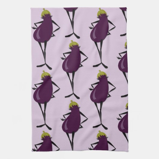FASHIONISTA AUBERGINE PATROON KEUKENGEREI HANDDOEK (Verticaal)