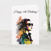 Fashionista Birthday Card -  Bedankkaart (Voorkant)