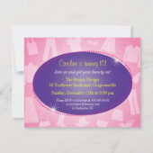 Fashionista Birthday Party Invitation Kaart (Achterkant)