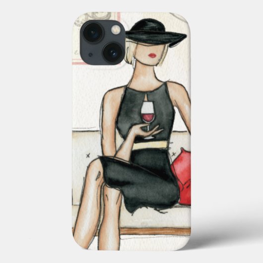 Fashionista die Wijn drink Case-Mate iPhone Case (Achterkant)
