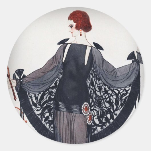 Fashionista Diva Roaring Twenties Ronde Sticker (Voorkant)