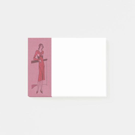Fashionista Flapper Illustration c1925 Post-it® Notes (Voorkant)