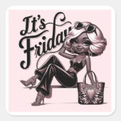Fashionista Friday Vibes Sticker (Voorkant)