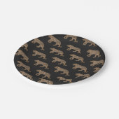 Fashionista Gold Black Glitter Tiger Pattern Papieren Bordje (Gekanteld)