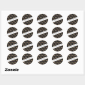 Fashionista Gold Black Glitter Tiger Pattern Ronde Sticker (Vel)