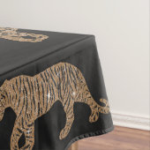 Fashionista Gold Black Glitter Tiger Pattern Tafelkleed (Voorbeeld)