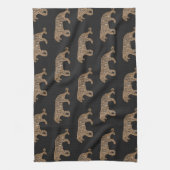 Fashionista Gold Black Glitter Tiger Pattern Theedoek (Verticaal)