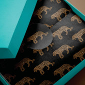 Fashionista Gold Black Glitter Tiger Pattern Tissuepapier