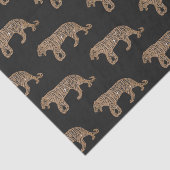 Fashionista Gold Black Glitter Tiger Pattern Tissuepapier (Detail)