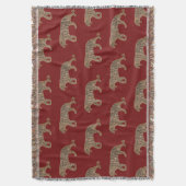 Fashionista Gold Black Red Glitter Tiger Pattern Deken (Voorkant Verticaal)