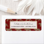 Fashionista Gold Black Red Glitter Tiger Pattern Etiket (Insitu)