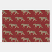 Fashionista Gold Black Red Glitter Tiger Pattern Inpakpapier Vel (Voorkant 2)