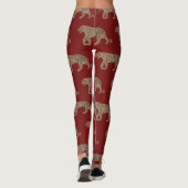 Fashionista Gold Black Red Glitter Tiger Pattern Leggings (Achterkant)