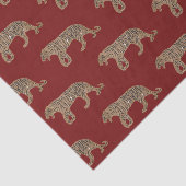 Fashionista Gold Black Red Glitter Tiger Pattern Tissuepapier (Detail)