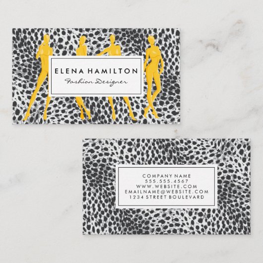 Fashionista | Luipaardprint | Mode Model Visitekaartje (Voorkant / Achterkant)