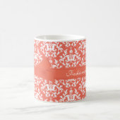 Fashionista mam damask emberglow trendy mok (Center)