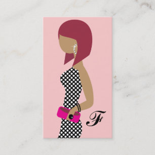 Fashionista Powder My Nose Pink Red Head Bob 2 Visitekaartje