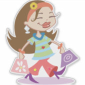  Fashionista Shopper Sticker (Voorkant)
