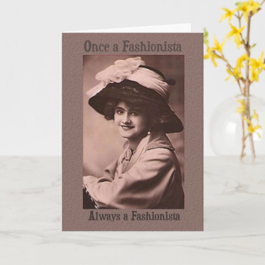 Fashionista verjaardagskaart kaart (Gele Bloem)