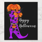 Fashionista witch Wine Label Wijn Etiket (Enkel label)