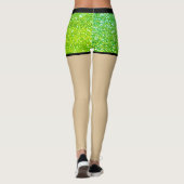 Faske shorts voor party l Glitter Neon Green Glam Leggings (Achterkant)