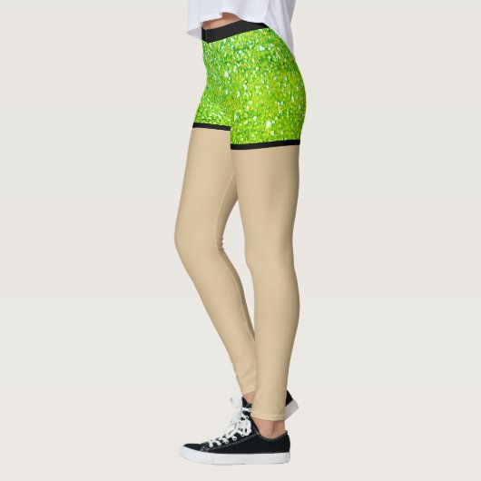 Faske shorts voor party l Glitter Neon Green Glam Leggings (Links)