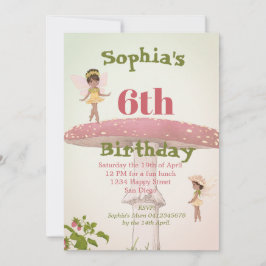 Fasries Girls Age Dark Hair Green Cute Birthday Kaart