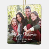 Fassie met kerstgebiechel Fassie Foto W Keramisch Ornament (Links)