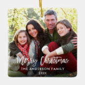 Fassie met kerstgebiechel Fassie Foto W Keramisch Ornament (Voorkant)