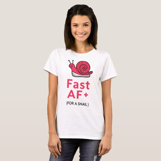 "Fast AF: Sneaker-Wearing Snail T-shirt (Voorkant volledig)