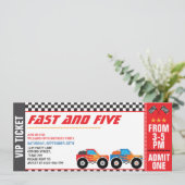 Fast and Five Race Ticket voor de 5e verjaardag Kaart (Staand voorkant)