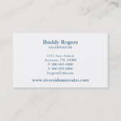 Fast Automobile Visitekaartje, Royal Blue Visitekaartje (Achterkant)