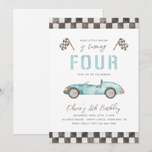 Fast Birthday-uitnodiging | 4e oproep tot racisme Kaart (Voorkant / Achterkant)