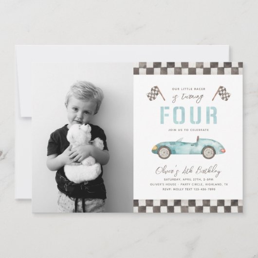 Fast Birthday-uitnodiging | 4e oproep tot racisme Kaart (Voorkant)