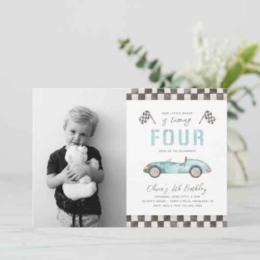 Fast Birthday-uitnodiging | 4e oproep tot racisme Kaart (Staand voorkant)