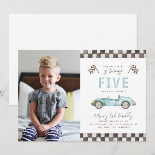 Fast Birthday-uitnodiging | 5e oproep tot racisme Kaart (Voorkant / Achterkant)