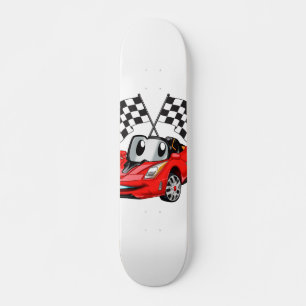 Fast car cartoon flag race - Choose back color Persoonlijk Skateboard