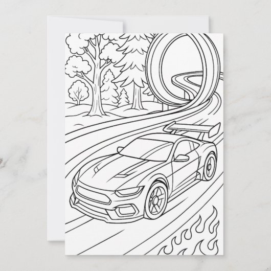 Fast Cars Racing Party voor jongens Kaart (Achterkant)