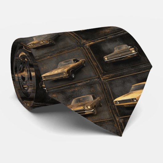 Fast Cars Sepia Stropdas (Opgerold)