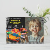 Fast Cars Verjaardagsfeest Foto Kaart (Staand voorkant)