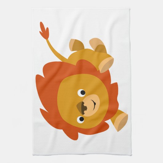 Fast Cute Cartoon Lion Kitchen Towel Theedoek (Verticaal)