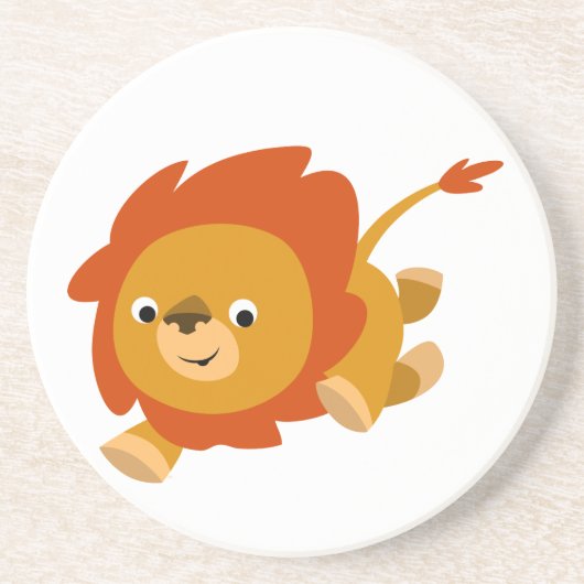 Fast Cute Cartoon Lion Onderzetter (Voorkant)