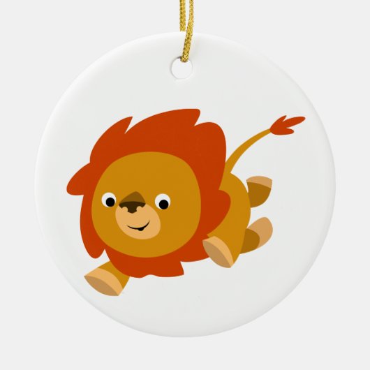 Fast Cute Cartoon Lion Ornament (Voorkant)