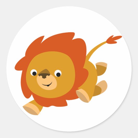 Fast Cute Cartoon Lion Sticker (Voorkant)