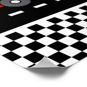 Fast een retro rode race auto jongen verjaardag BR Poster (Hoek)