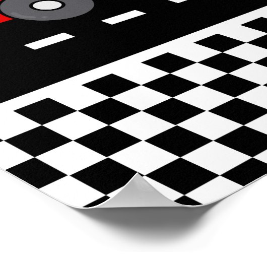 Fast een retro rode race auto jongen verjaardag BR Poster (Hoek)