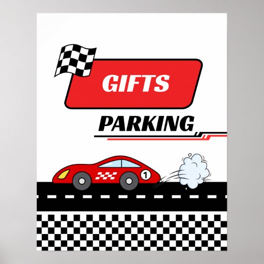 Fast een rode race auto jongen verjaardagscadeaus  poster (Voorkant)