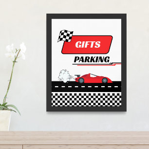 Fast een rode race auto jongen verjaardagscadeaus poster