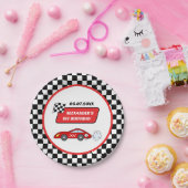 Fast een rode raceauto racejongen 1e verjaardag papieren bordje (Feest)