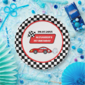 Fast een rode raceauto racejongen 1e verjaardag papieren bordje (Feest)
